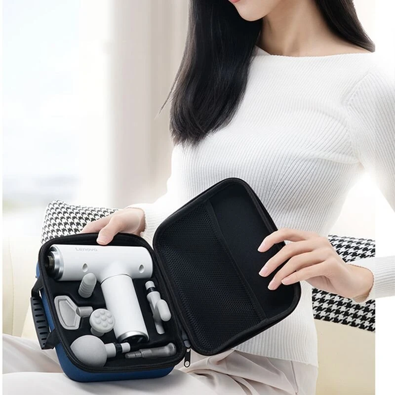 (image for) Lenovo Portable Lightweight N2 Fascia Gun 3200 RPM Massage Device with 6 Attachments and 5 Adjustable Speeds, 1800mAh Battery for Muscle Relaxation